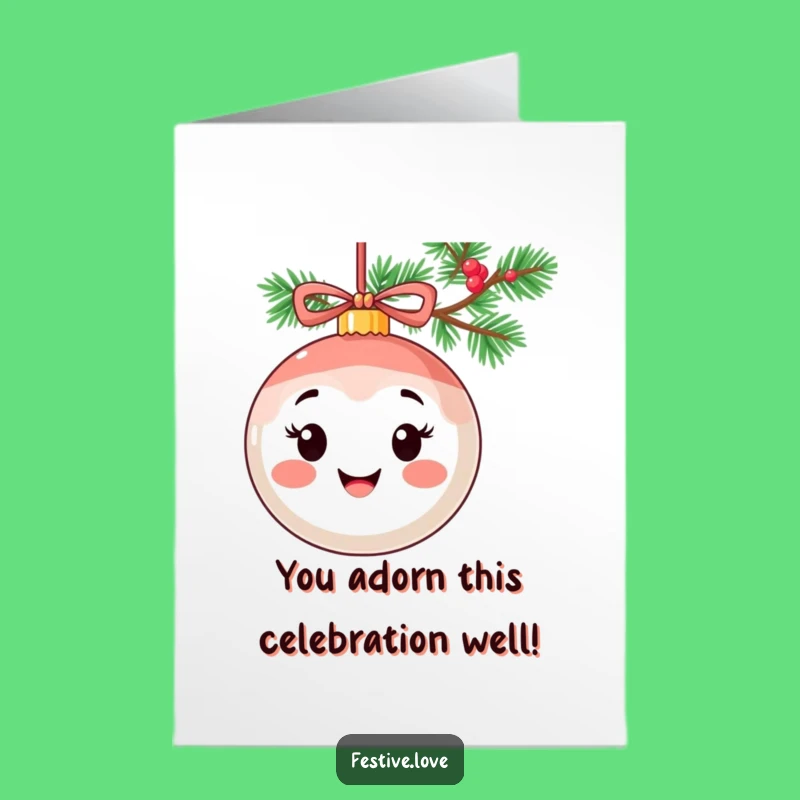 Free Printable Ornament Congrats Card: Cheerful Ornament for Festive Achievements