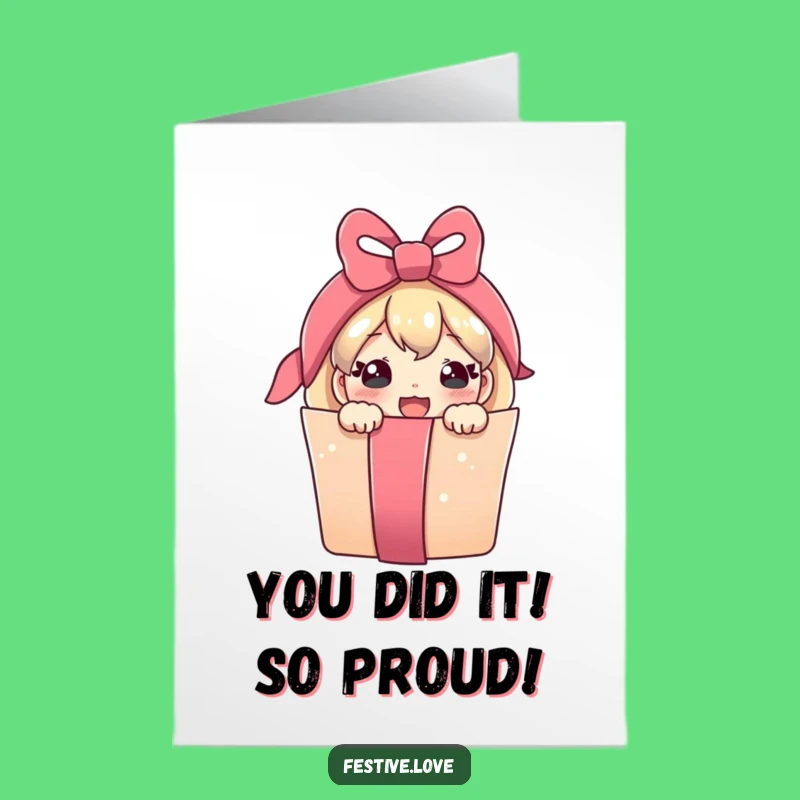 Free Printable Congratulations Card: Peppy Present Character, Hilarious Downloadable Gift for Any Win