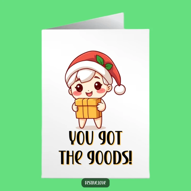 Free Printable Congrats Card: Adorable Santa Character Gifts Success - Instant Download