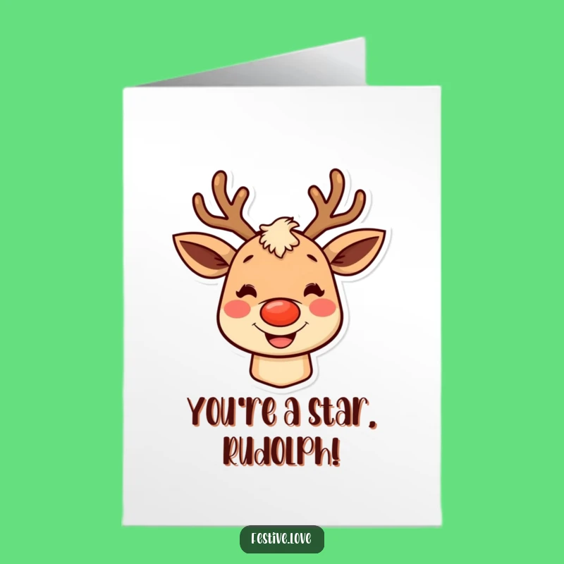Free Printable Congrats Card: Grinning Reindeer, Humorous Celebration Downloadable Gift