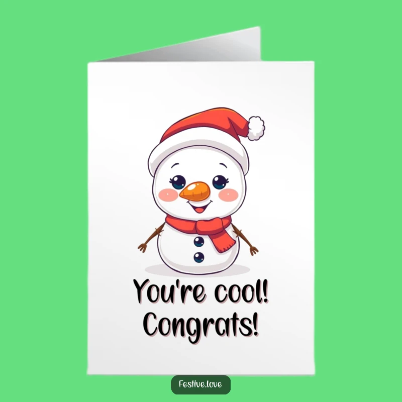 Free Printable Congrats Card: Snowman Shines! Bright Future Download