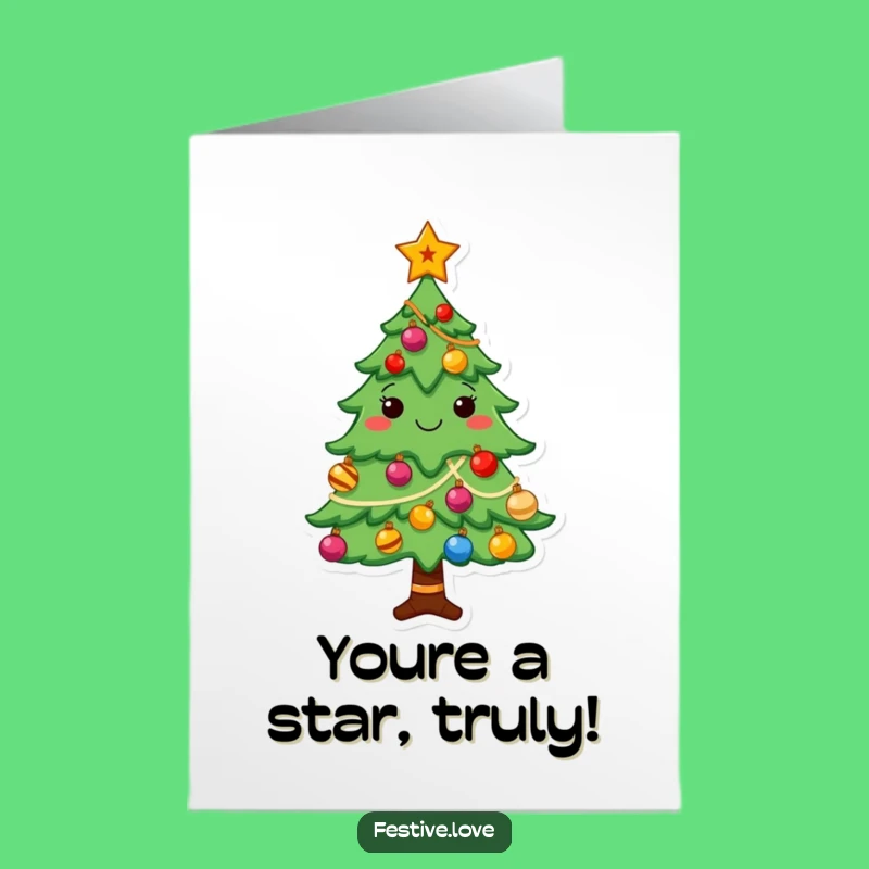 Free Printable Congrats Card: Christmas Tree's Shining Success - Instant Download
