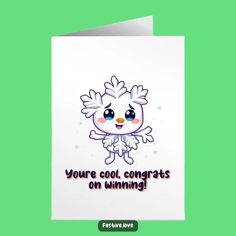 Chilly Free Printable Congrats Card: Snowflake Swirl for Perfect Wins
