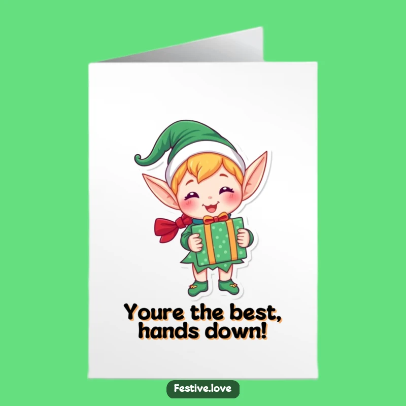 Free Printable Elf Congrats Card: Joyful Gift Winner Downloadable Funny