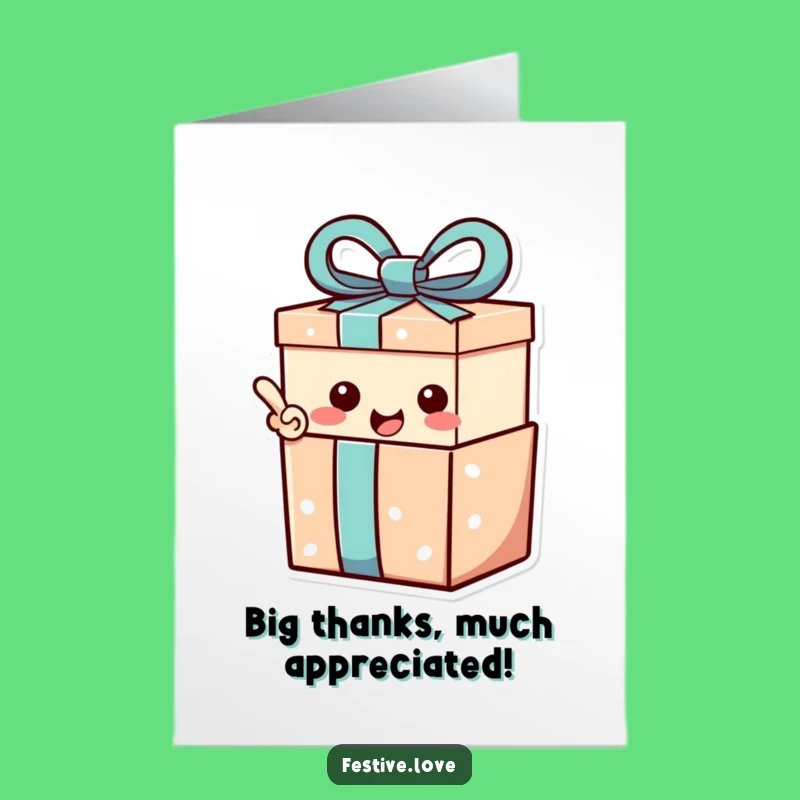 Free Printable Thank You Card: Joyful Gift Box - Funny Downloadable Gift