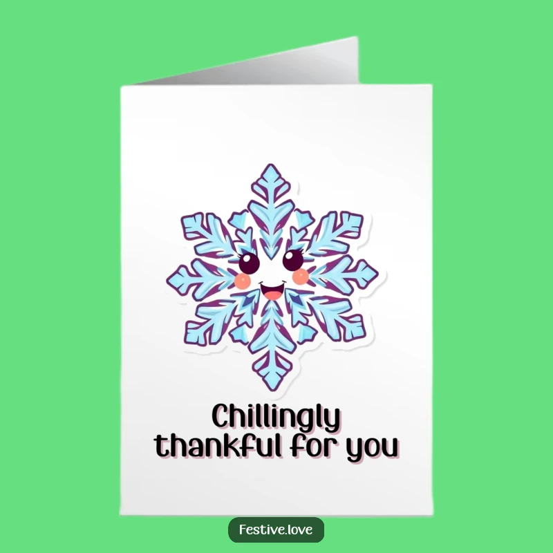 Free Printable Snowflake Thank You Card: Grateful Snowman Spinning Thanks Downloadable Sweetness