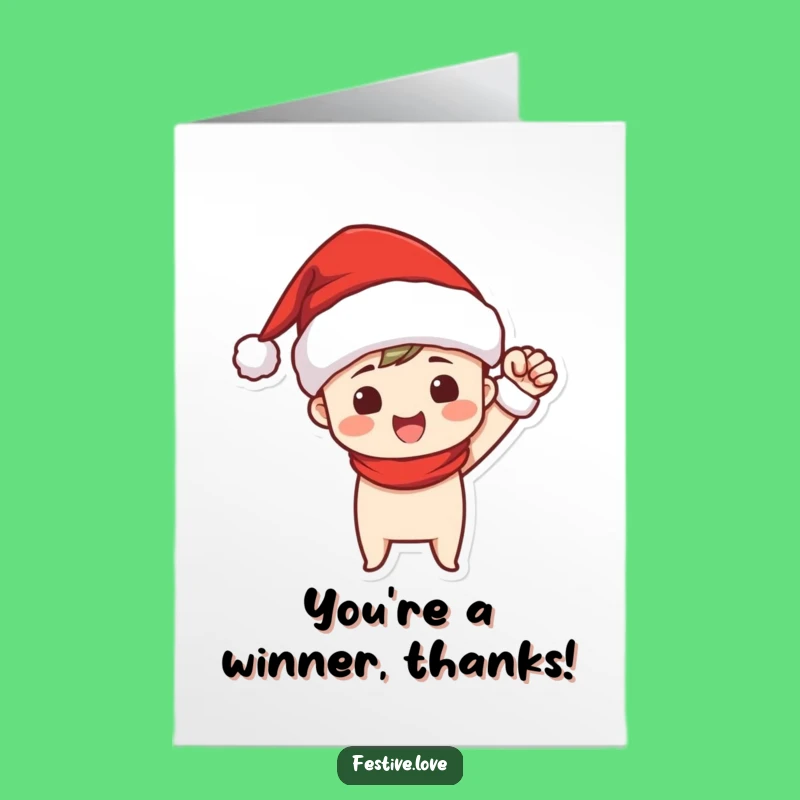 Free Printable Thank You Card: Santa Hat Victory - Downloadable Gratitude!