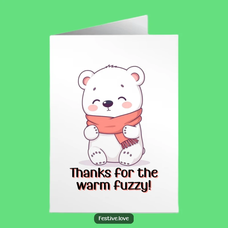 Free Printable Thank You Card: Warm Hugging Kawaii Bear, Funny Downloadable Gift