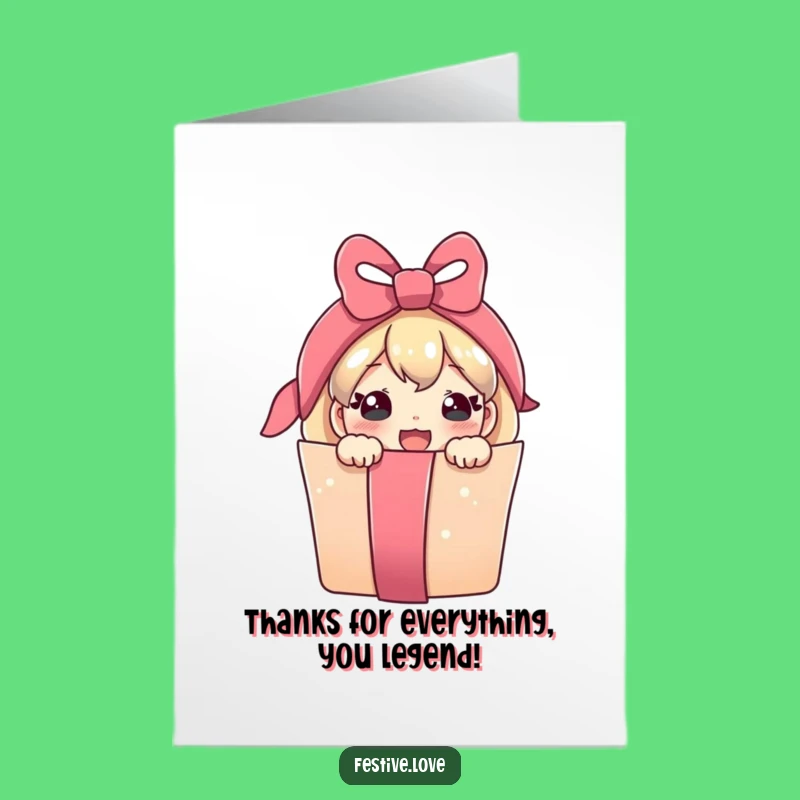 Free Printable Thank You Card: Whimsical Present, Funny Downloadable Gift for Expressing Gratitude