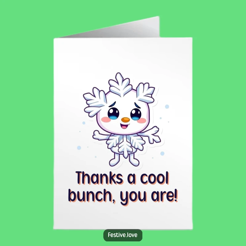 Slick Free Printable Thank You Card: Snowflake Swirl for Cool Thanks