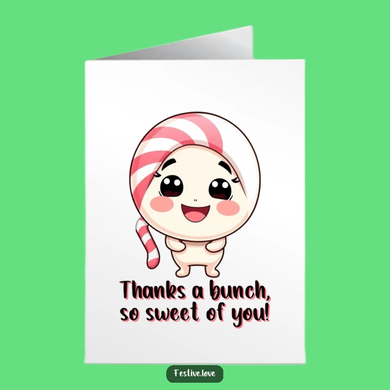 Sweet Free Printable Thank You Card: Candy Cane Grins for Showing Gratitude