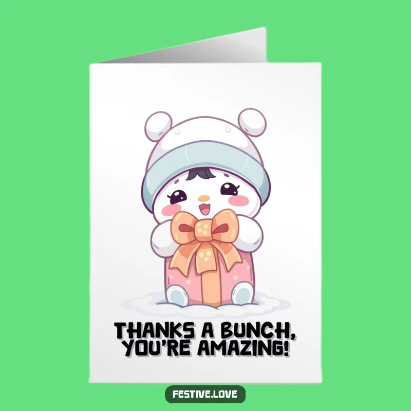 Free Printable Thank You Card: Snow Character Gratitude! Print at Home Fun