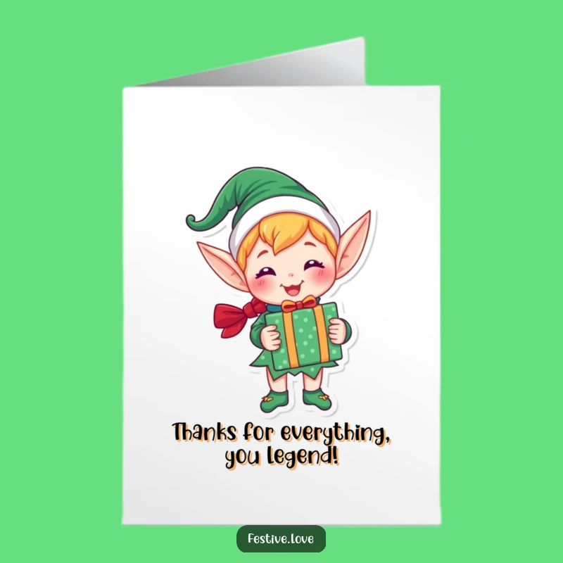 Free Printable Elf Thank You Card: Joyful Gift Giver Funny Downloadable
