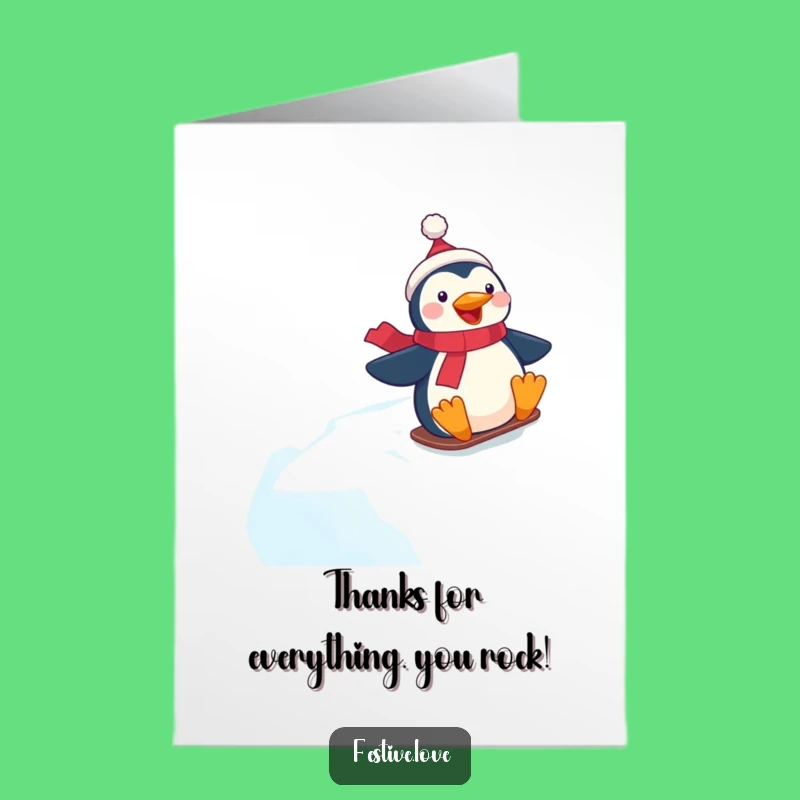 Free Printable Thank You Card: Penguin Slide! Thanks From the Ice