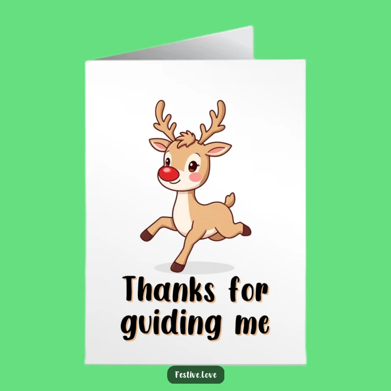 Free Printable Thank You Card: Reindeer's Prancing Thanks - Easy Print