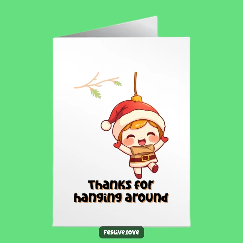 Thanks Free Printable Card: Ornament Gratitude, Fun DIY Downloadable Gift of Festive Thanks