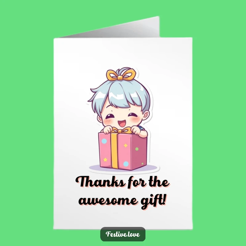 Exciting Free Printable Thank You Card: Gift Unwrapping Character - Fun Download