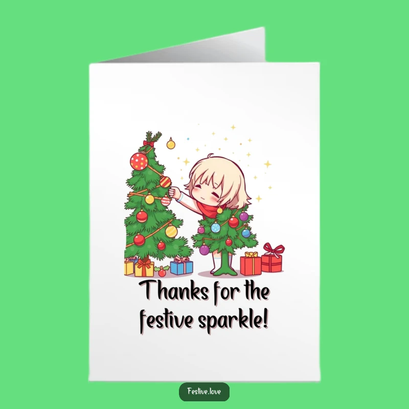 Free Printable Thank You Card: Festive Fun & Ornaments - Cute Download