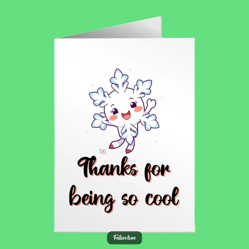 Thanks Free Printable Card: Snowflake Gratitude, Fun DIY Downloadable Gift of Chilling Thanks