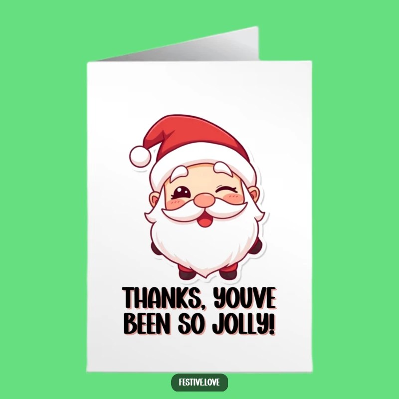 Free Printable Thank You Card: Winking Santa Funny Downloadable Greeting