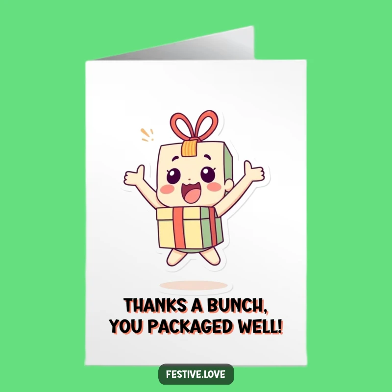 Thrilled Free Printable Thank You Card: Bouncing Present for Big Thanks