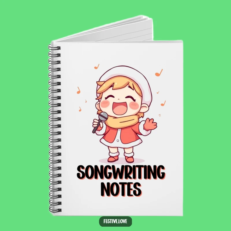 Funny Carol Singer Notebook - Christmas Character Journal for Festive Notes