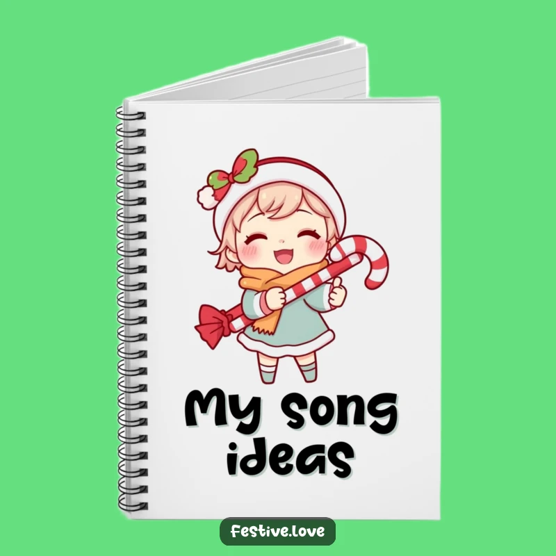 Funny Caroling Songbook Notebook: Jot Down Tunes with Candy Cane Fun