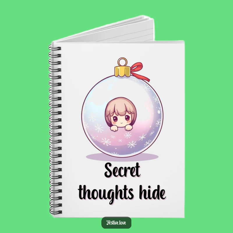 Funny Christmas Peeking Character Notebook - Holiday Journal Gift