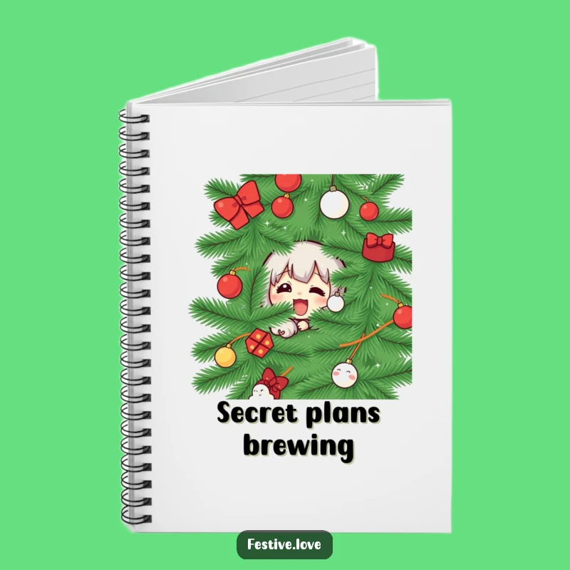 Funny Christmas Tree Peek Notebook: Jot Down Holiday Secrets