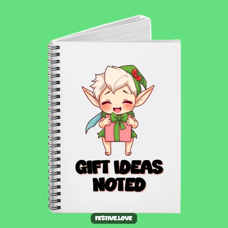 Funny Excited Elf Notebook - Capture Ideas with Festive Energy