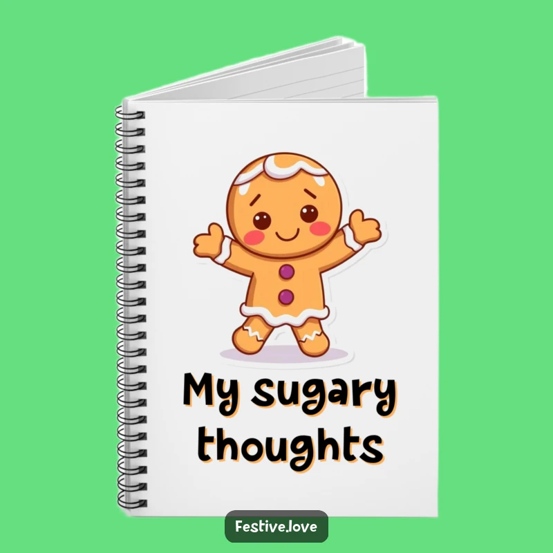 Funny Gingerbread Man Journal - Dancing Character, Perfect for Notes