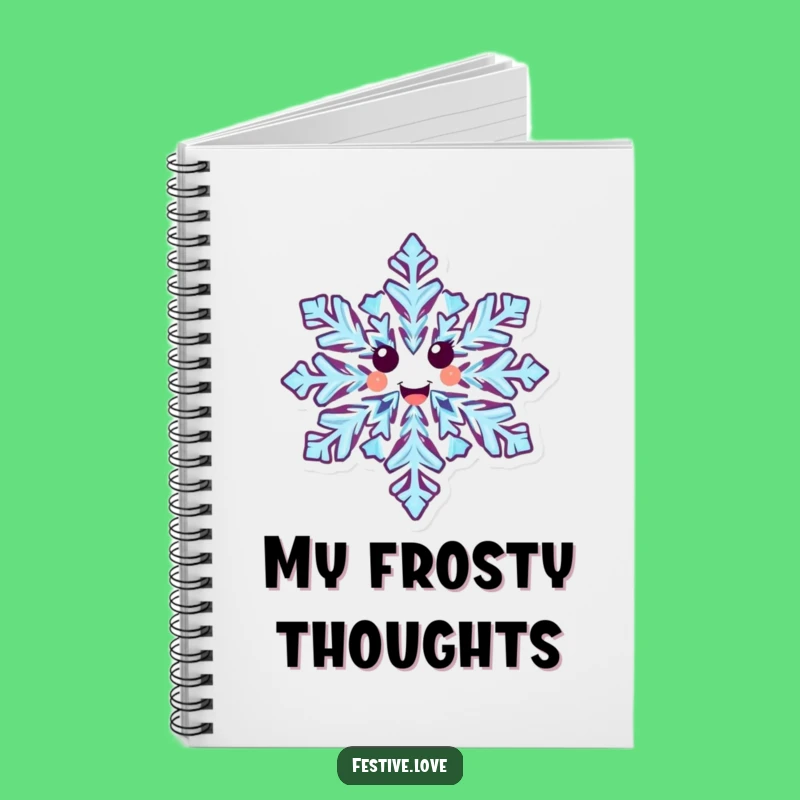 Funny Happy Snowflake Notebook - Joyful Winter Journal Gift