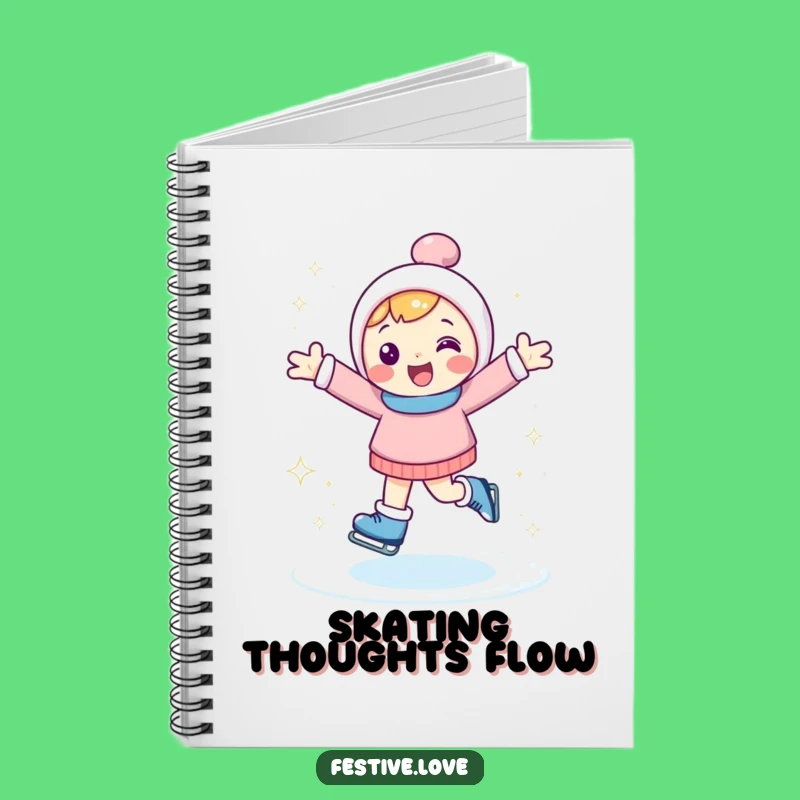 Funny Ice Skating Notebook: Happy Character Journal