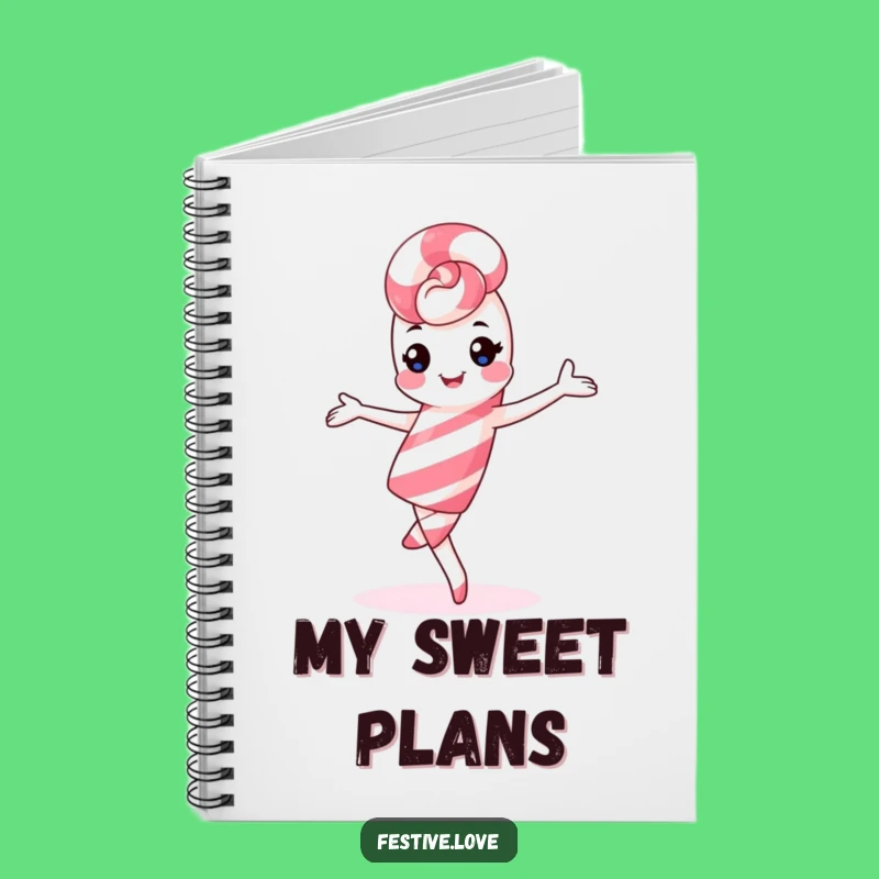 Funny Kawaii Candy Cane Notebook: Jot Down Sweet Ideas, Gift