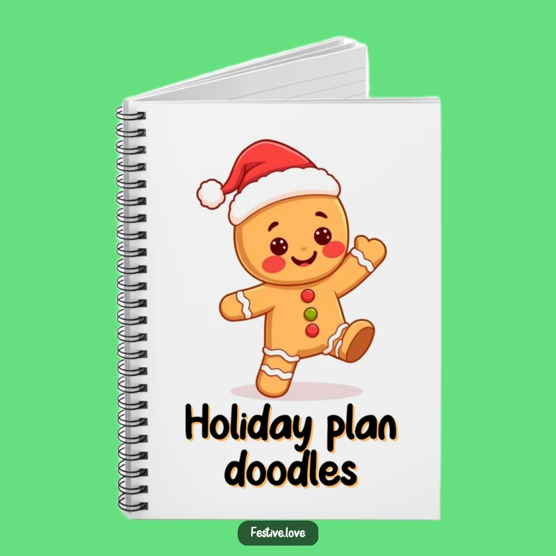 Funny Kawaii Gingerbread Man Notebook - Holiday Ideas Journal