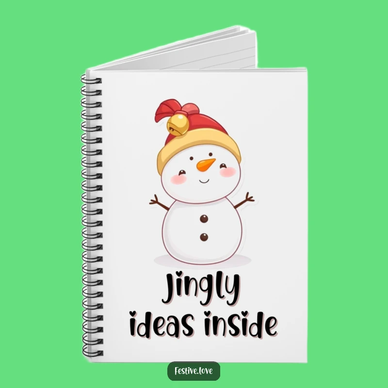 Funny Snowman Jingle Bell Hat Notebook - Capture Ideas with Holiday Whimsy