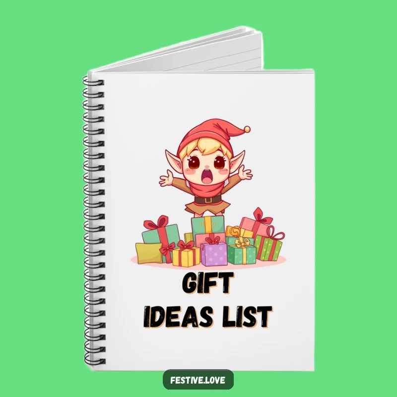 Funny Surprised Elf Notebook - Hilarious Holiday Elf Gift Journal