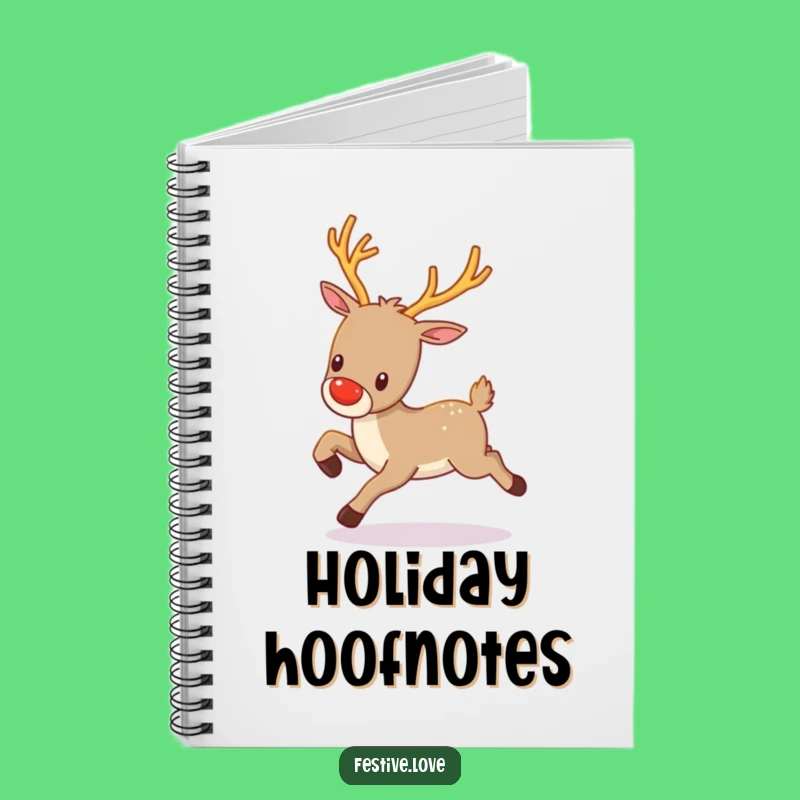 Funny Kawaii Reindeer Notebook - Holiday Wishes Journal