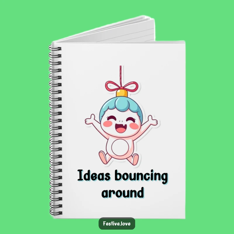 Funny Kawaii Ornament Notebook - Bouncing Ideas Gift for Notes
