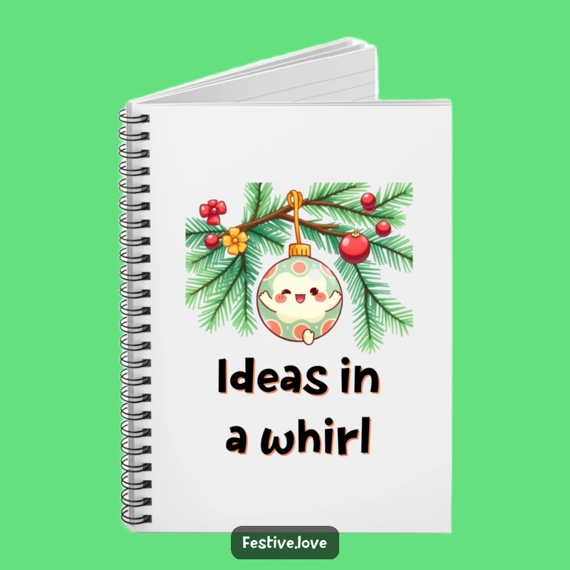 Funny Ornament Spin Notebook - Christmas Character Journal for Festive Notes