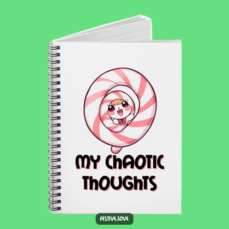 Funny Candy Cane Notebook: Spiraling Delight Journal for Festive Notes and Ideas