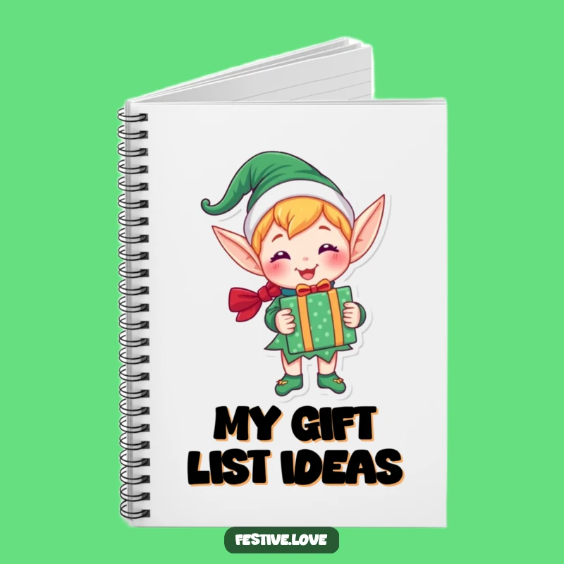 Funny Elf Notebook: Festive Gift List Keeper, Perfect Xmas Funny Gift for Planners
