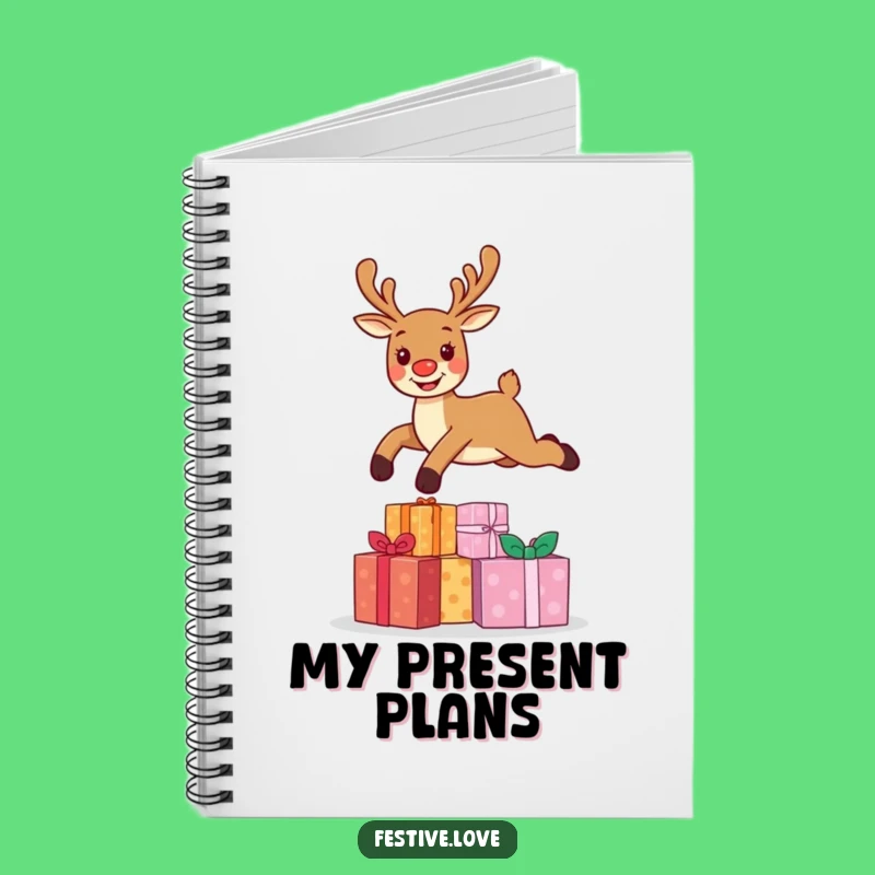 Funny Reindeer Leap Notebook - Christmas Character Journal for Festive Notes