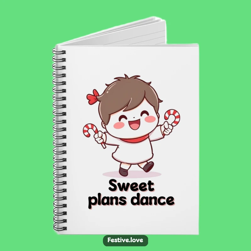 Funny Candy Cane Dancer Notebook: Cheerful Character Journal