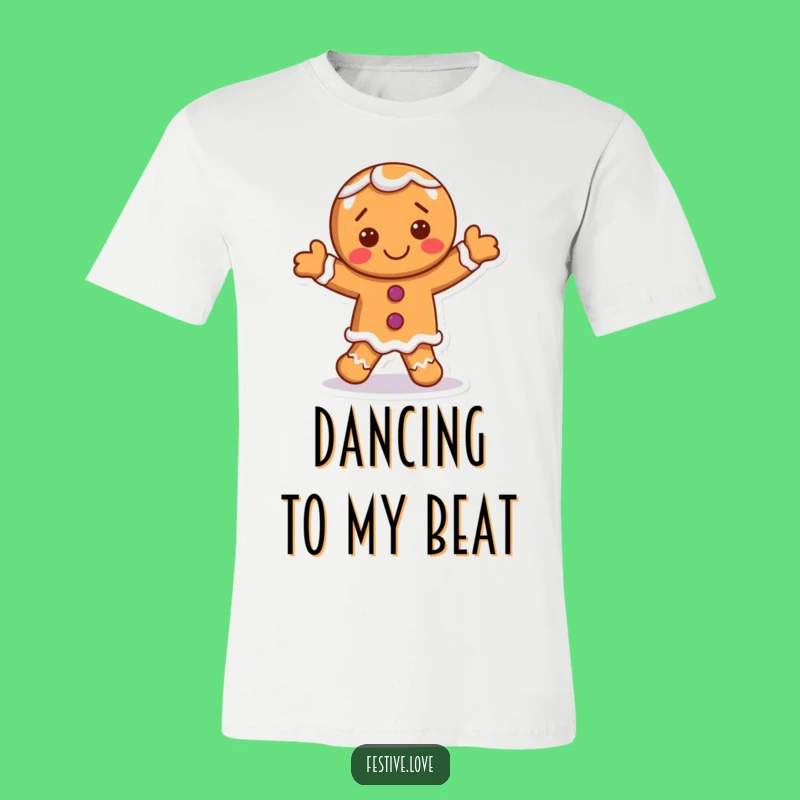 Funny Gingerbread Man T-Shirt - Dancing Character, Perfect Festive Tee