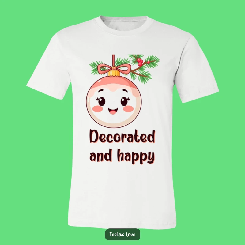 Funny Smiling Ornament T-Shirt - Cheerful Garland Character Gift