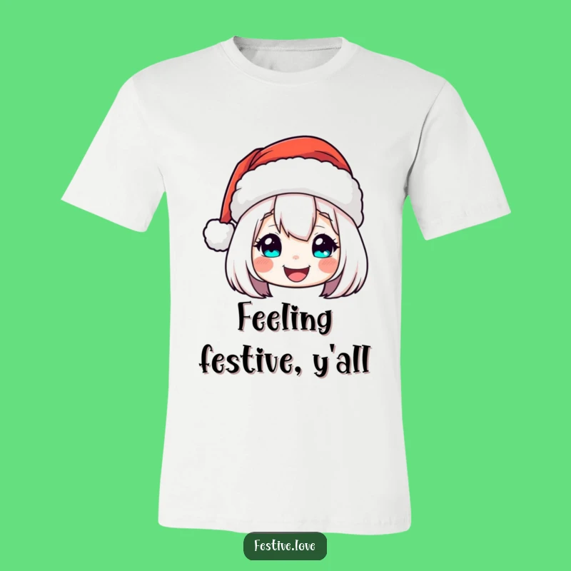 Funny Santa Hat T-Shirt: Cheerful Bobbing Character Tee, Ideal Holiday Gift