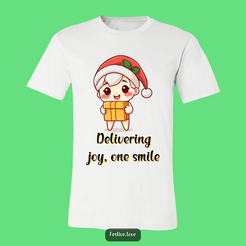 Funny Christmas Character T-Shirt - Cute Santa Delivering Gifts, Perfect Tee