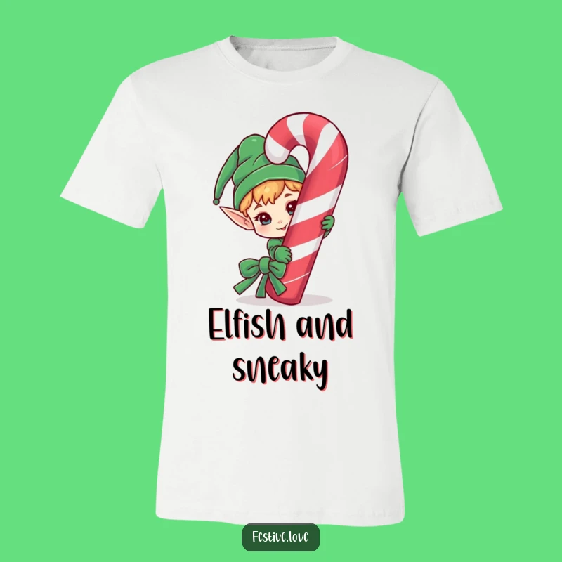 Funny Elf Peek T-Shirt - Mischief and Merriment Gift!