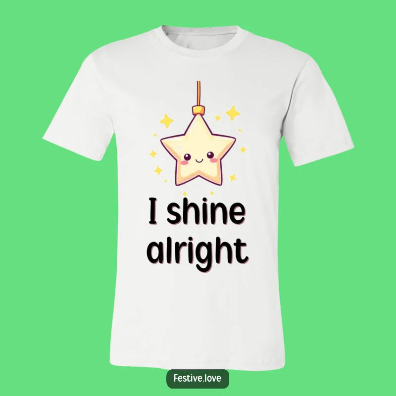 Funny Kawaii Star T-Shirt - Twinkling Spin Holiday Tee Gift